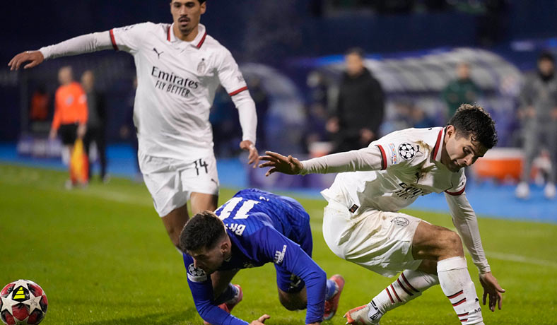 Christian Pulisic del AC Milan en partido de Champions