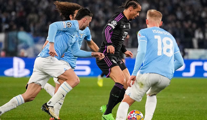 Leroy Sane del Bayern en partido de UCL contra Lazio