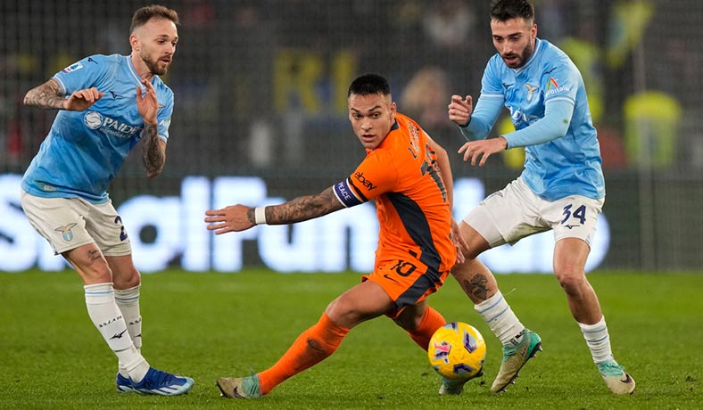 Lautaro Martinez de Inter en partido contra la Lazio