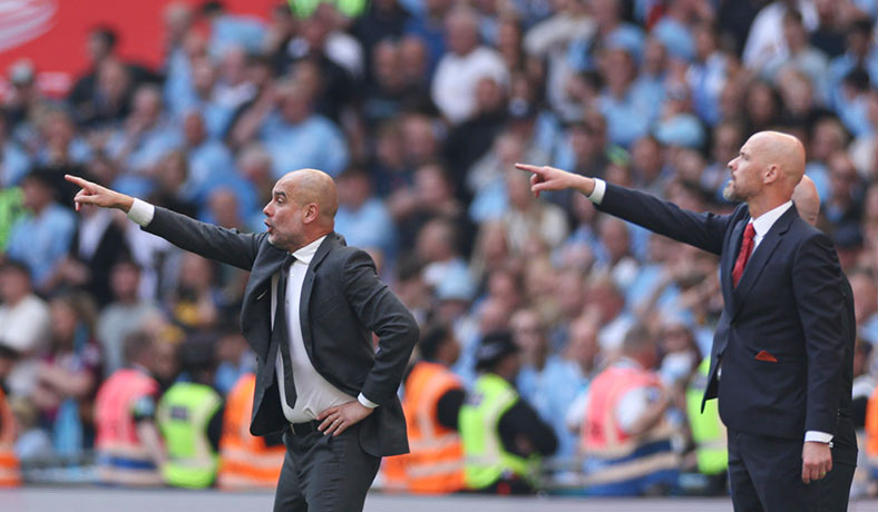 Guardiola del City y Erik ten Hag de Manchester United