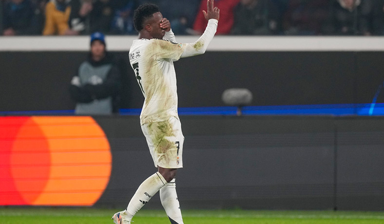 Vinicius Junior celebra un gol para el Real Madrid