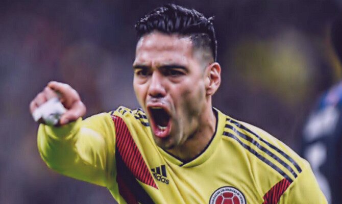 Falcao celebra un gol con su selección. Conoce las cuotas del Polonia vs Colombia.