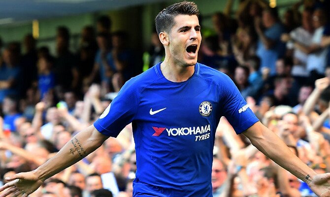 Morata celebra un gol con los Blues. Conoce las cuotas del Chelsea FC vs Arsenal FC